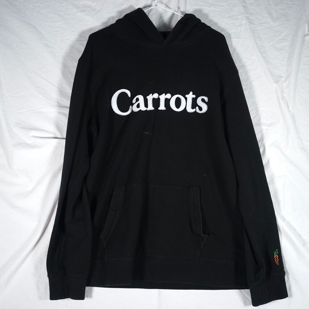 Anwar Carrots Hoodie Black Patch Logo Spellout Wordmark Men's Large
